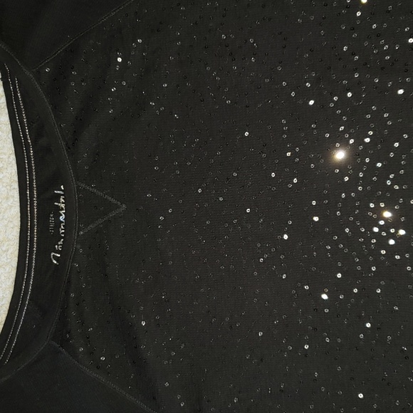 Aeropostale Sequin Sparkle Original Cotton Blend Long Sleeve Waffle Knit Tee - Picture 3 of 8